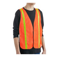 Lavex Orange High Visibility General Purpose Safety Vest with Hook & Loop Closure and 1" Reflective Tape - One Size Fits Most