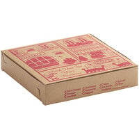 Choice 10 inch x 10 inch x 1 1/2 inch Clay Coated Customizable Kraft Pizza Box - 100/Bundle