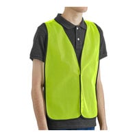 Lavex 25 inch x 18 inch Lime High Visibility General Purpose Safety Vest with Hook & Loop Closure