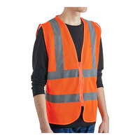 Lavex Class 2 Orange High Visibility Safety Vest with Zipper Closure - Medium