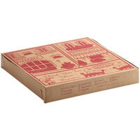 Choice 14" x 14" x 2" Clay Coated Customizable Kraft Pizza Box - 100/Bundle