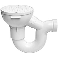 Oatey 42724 2 inch White PVC Integral Floor Drain with P-Trap and Cleanout