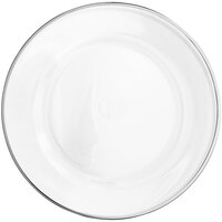 Acopa 13 inch Round Silver Rim Glass Charger Plate - 12/Case