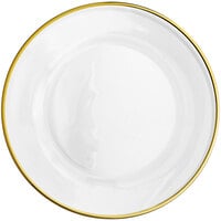 Acopa 13" Round Gold Rim Glass Charger Plate - 12/Case