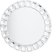 Acopa 13 inch Round Large Jeweled Glass Mirror Charger Plate - 12/Case