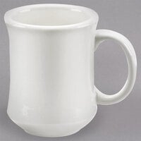 Acopa 7 oz. Customizable Ivory (American White) Princess Bell Shaped Stoneware Coffee Mug - 36/Case