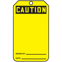 Accuform 5 3/4" x 3 1/4" Plastic "Caution (Blank)" Safety Tag with Grommet MGT200PTP - 25/Case