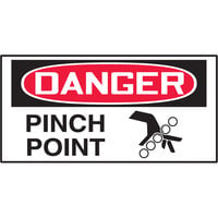 Accuform 1 1/2" x 3" Adhesive Vinyl "Danger Pinch Point" (Graphic) Safety Label LEQM009VSP - 10/Case