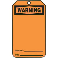 Accuform 5 3/4" x 3 1/4" PF-Cardstock "Warning (Blank)" Safety Tag MWGT205CTP - 25/Case