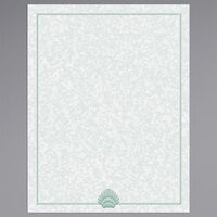 Choice 8 1/2" x 11" Menu Paper - Green Shell Border - 100/Pack
