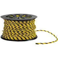 Accuform 5/16" x 600' Polypropylene Black / Yellow Barricade Rope FBR600BKYL