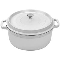 GET Heiss 6.5 Qt. White Enamel Coated Cast Aluminum Round Dutch Oven with Lid CA-006-AWH/BK/CC