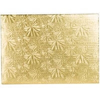 Enjay 13 3/4" x 9 3/4" Fold-Under 1/4" Thick Quarter Sheet Gold Cake Board - 24/Case