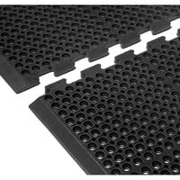 Cactus Mat 4420-CCWB VIP Duralok 3' 2" x 5' 1" Black Center Interlocking Anti-Fatigue Anti-Slip Floor Mat with Beveled Edge - 3/4" Thick