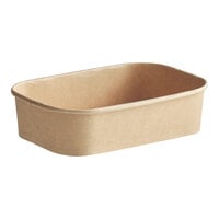 Choice 16 oz. Rectangular Kraft PE-Lined Microwavable Take-Out Container 6 13/16" x 4 13/16" x 1 5/8" - 50/Pack