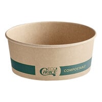 EcoChoice 50 oz. Round Kraft Bio-Lined Compostable Take-Out Container 7 5/16" x 3" - 300/Case