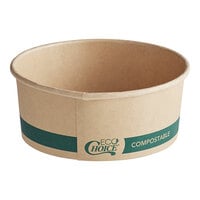 EcoChoice 24 oz. Round Kraft Bio-Lined Compostable Take-Out Container 5 15/16" x 2 7/16" - 50/Pack