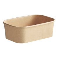 Choice 24 oz. Rectangular Kraft PE-Lined Microwavable Take-Out Container 6 13/16" x 4 13/16" x 2 1/4" - 300/Case