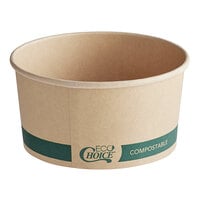 EcoChoice 32 oz. Round Kraft Bio-Lined Compostable Take-Out Container 3" x 5 15/16" - 300/Case