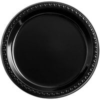 Huhtamaki Chinet Black Heavyweight Plastic Plate 9" - 500/Case