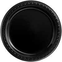 Huhtamaki Chinet Black Heavyweight Plastic Plate 7" - 125/Pack