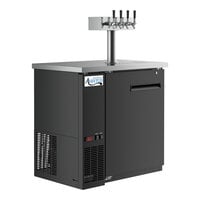 Avantco UDD-36-HC 36" Black Four Tap Kegerator Beer Dispenser (1) 1/2 Keg Capacity