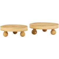 Kalalou 2-Piece Round Wooden Display Stand Set with Feet
