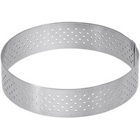 de Buyer Valrhona 2 1/2" x 13/16" Perforated Stainless Steel Tart Ring 3099.02