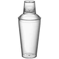 Choice 28 oz. Clear Polycarbonate Plastic 3-Piece Cobbler Cocktail Shaker