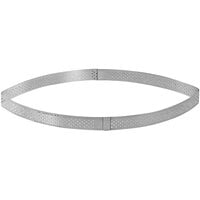 de Buyer Valrhona 10" x 4 5/16" Oval Perforated Stainless Steel Tart Ring 3099.73