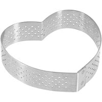de Buyer Valrhona 3" Heart-Shaped Perforated Stainless Steel Tart Ring 3099.50