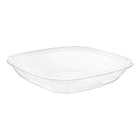 Visions 24 oz. Clear PET Plastic Square Catering / Serving Bowl - 50/Pack