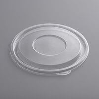 Visions Clear PET Plastic Flat Lid for 24 and 32 oz. Round Bowls - 25/Pack