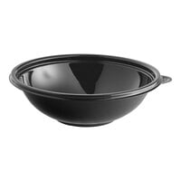 Visions 24 oz. Black PET Plastic Round Catering / Serving Bowl - 25/Pack