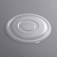 Visions Clear PET Plastic Flat Lid for 160 oz. Round Bowls - 5/Pack