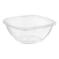 Visions 16 oz. Clear PET Plastic Square Catering / Serving Bowl - 125/Pack