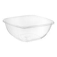 Visions 48 oz. Clear PET Plastic Square Catering / Serving Bowl - 50/Pack