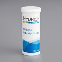 Hydrion CH-300 Chlorine 0-300ppm High-Range Sanitizer / Disinfectant Test Strips - 100 Count Vial
