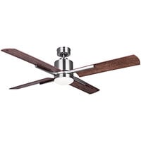Canarm Loxley 52" Brushed Nickel / Weathered Chestnut Ceiling Fan with LED Light - 3478 CFM, 120V