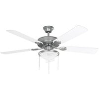 Canarm Kincade 52" Brushed Pewter / Bleached Oak and White Ceiling Fan with LED Light - 2942 CFM, 120V