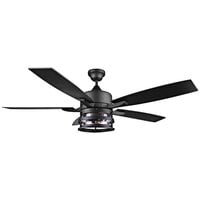 Canarm Duffy 52" Matte Black Ceiling Fan with LED Light - 3137 CFM, 120V