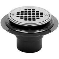 Oatey 42263 130 Series PVC Shower Drain with 4 3/8" Round Strainer and 2"-3" Screw-In Outlet