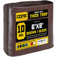 Core Tarps Brown Heavy-Duty Weatherproof 10 Mil Poly Tarp with Reinforced Edges