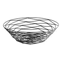 Tablecraft BK17510 Artisan Round Black Wire Basket - 10" x 3"