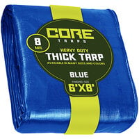 Core Tarps Blue Heavy-Duty Weatherproof 8 Mil Poly Tarp with Reinforced Edges