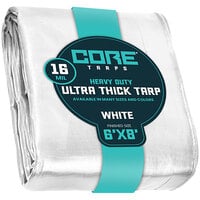 Core Tarps White Extra Heavy-Duty Weatherproof 16 Mil Poly Tarp with Reinforced Edges