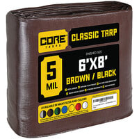 Core Tarps Brown / Black Classic Weatherproof 5 Mil Poly Tarp with Reinforced Edges