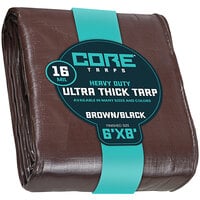 Core Tarps Brown / Black Extra Heavy-Duty Weatherproof 16 Mil Poly Tarp with Reinforced Edges