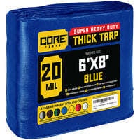 Core Tarps Blue Extreme Heavy-Duty Weatherproof 20 Mil Poly Tarp with Reinforced Edges