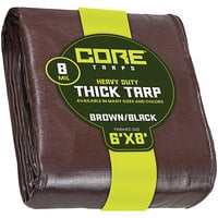 Core Tarps Brown / Black Heavy-Duty Weatherproof 8 Mil Poly Tarp with Reinforced Edges